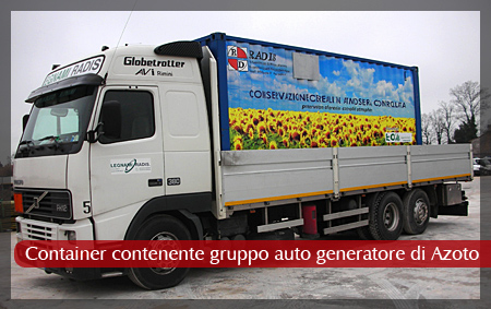 Container contenente gruppo auto generatore di Azoto